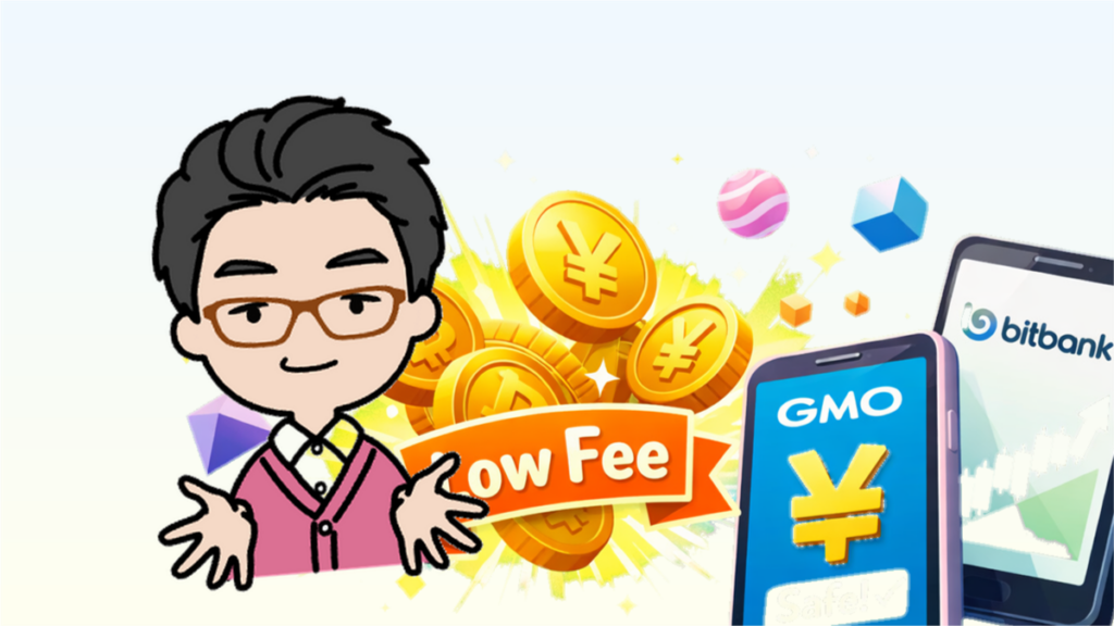 実際に使ってビットバンクとGMOコインの違いを表現したイラスト